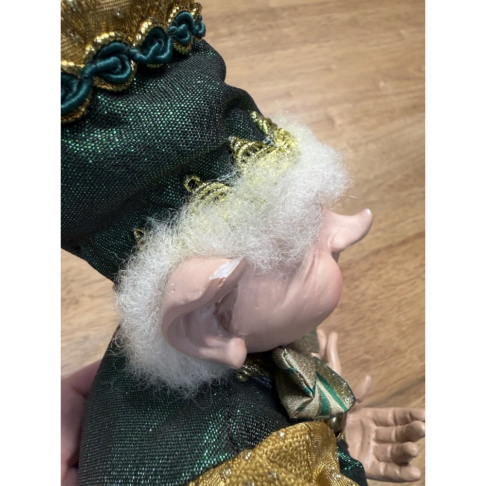 Robert Stanley Posable Elf Pixie Green Gold Bendable Legs Arms Jingle Bells READ - Picture 6 of 16